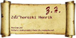 Záhorszki Henrik névjegykártya